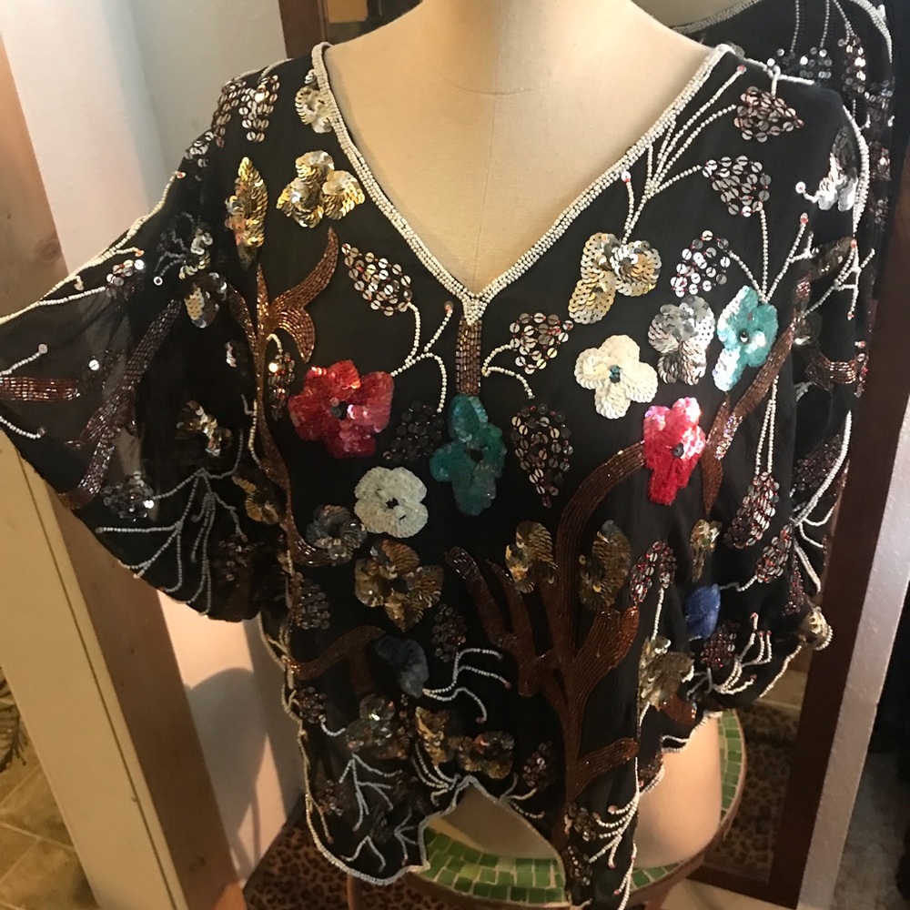 Vintage Starlight Butterfly/Batwing Top SZ Medium